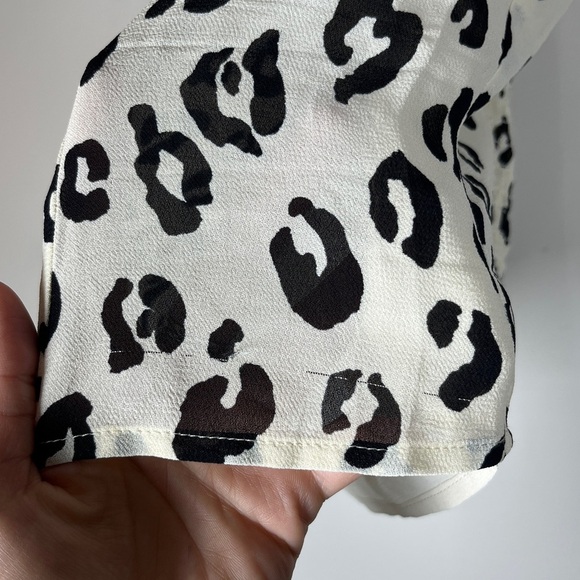 Reformation Liza Top Snow Leopard 8 Animal Print White Black Tank Women’s Sz 10 - Picture 3 of 9